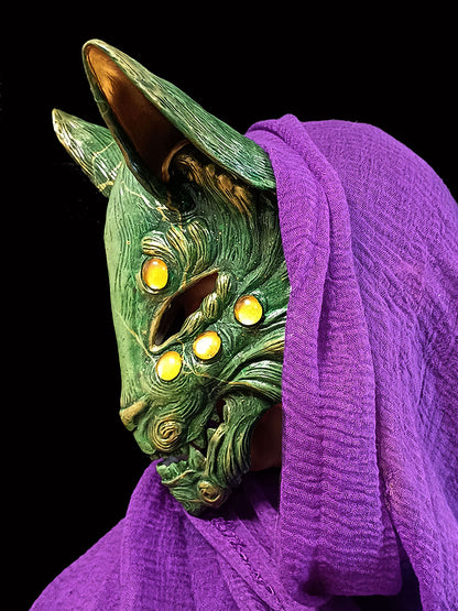 Jade Kitsune Resin Mask