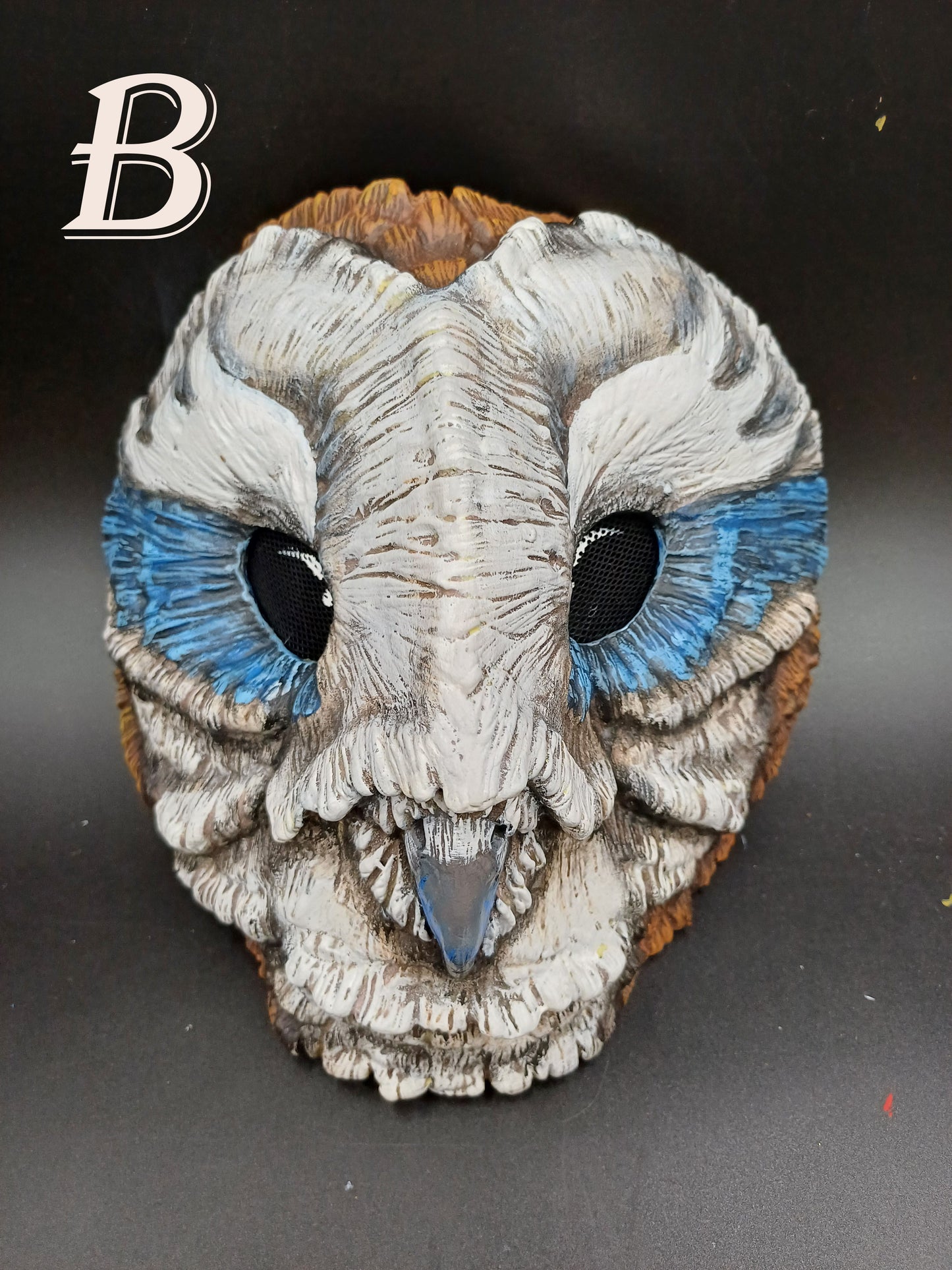 Grey Blue Barn Owl mask