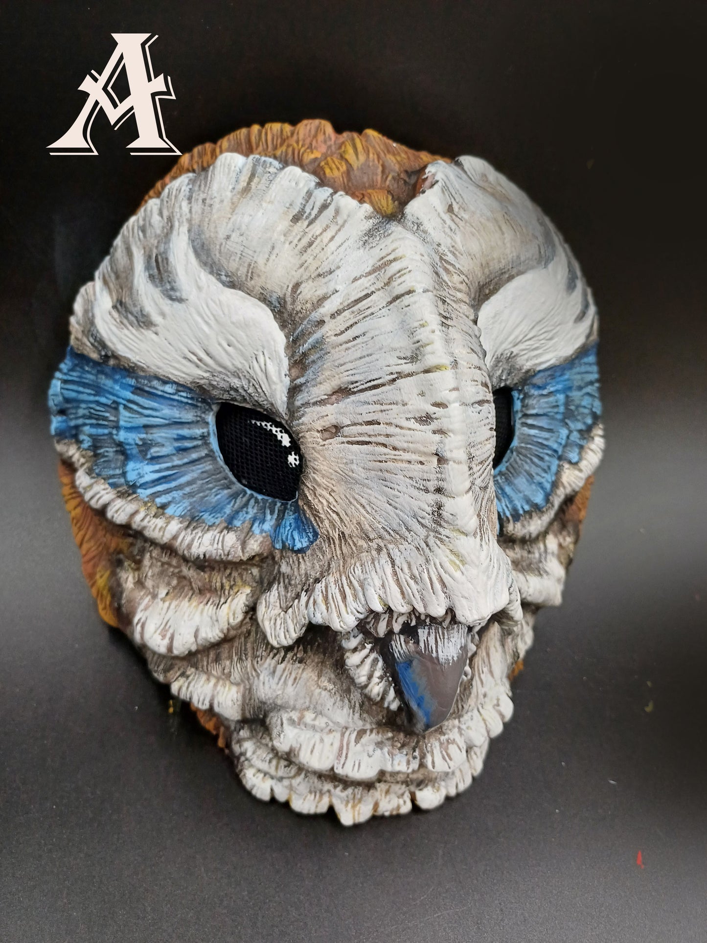 Grey Blue Barn Owl mask