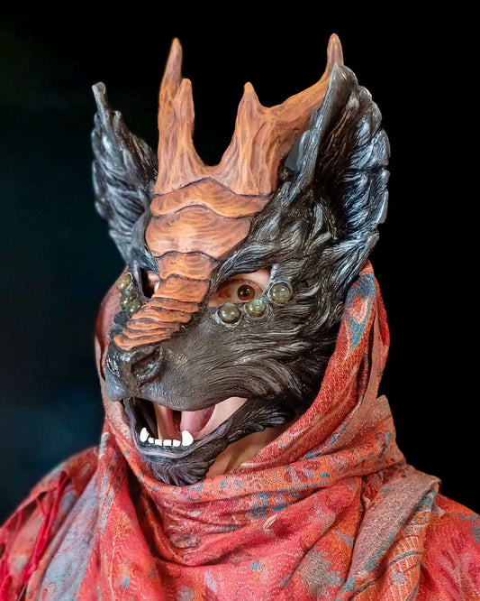 Grey Young Qilin Resin Mask