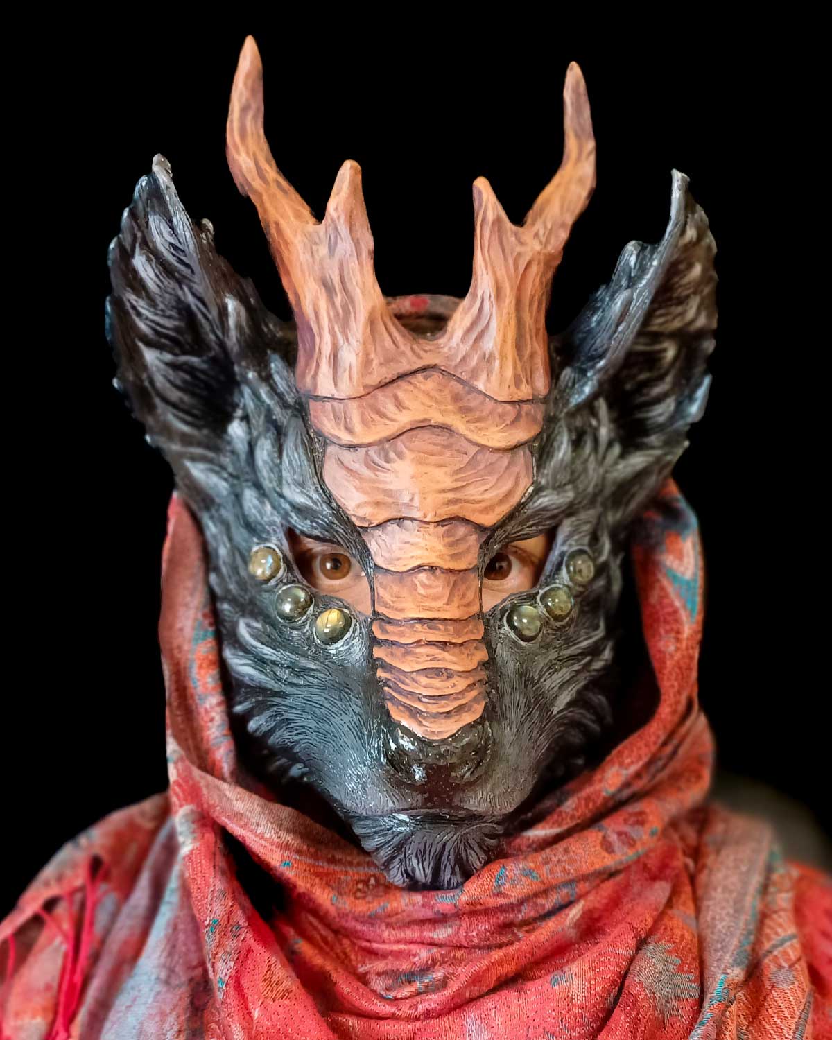 Grey Young Qilin Resin Mask