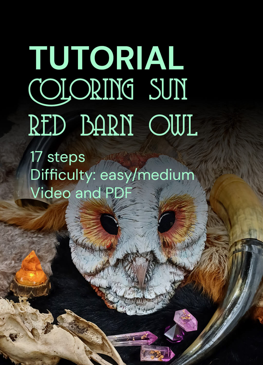 Tutorial: Coloring Sun Red Barn Owl