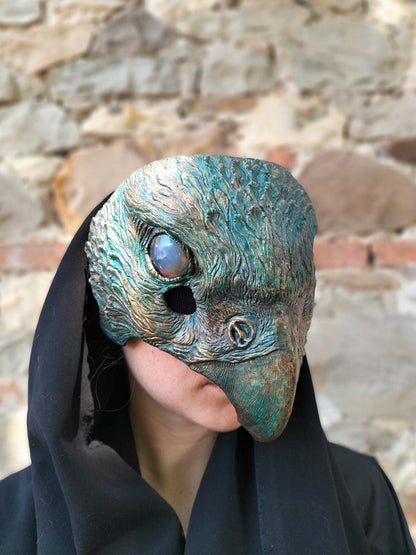 Oxidized Hawk Mask front view with details