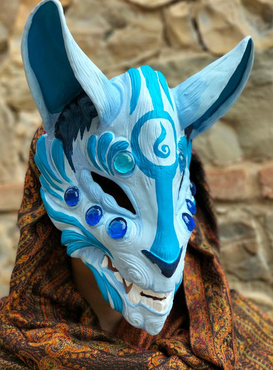 Wind Kitsune Mask - Ready to ship