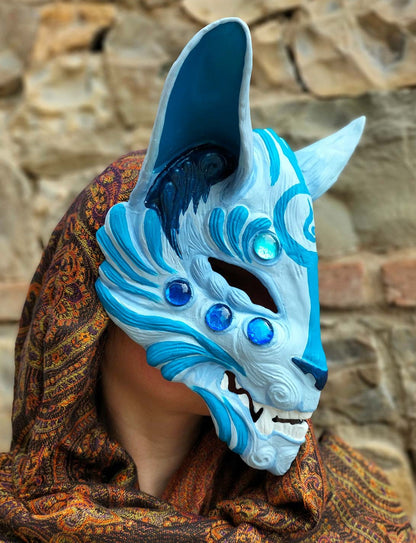 Wind Kitsune Mask - Ready to ship