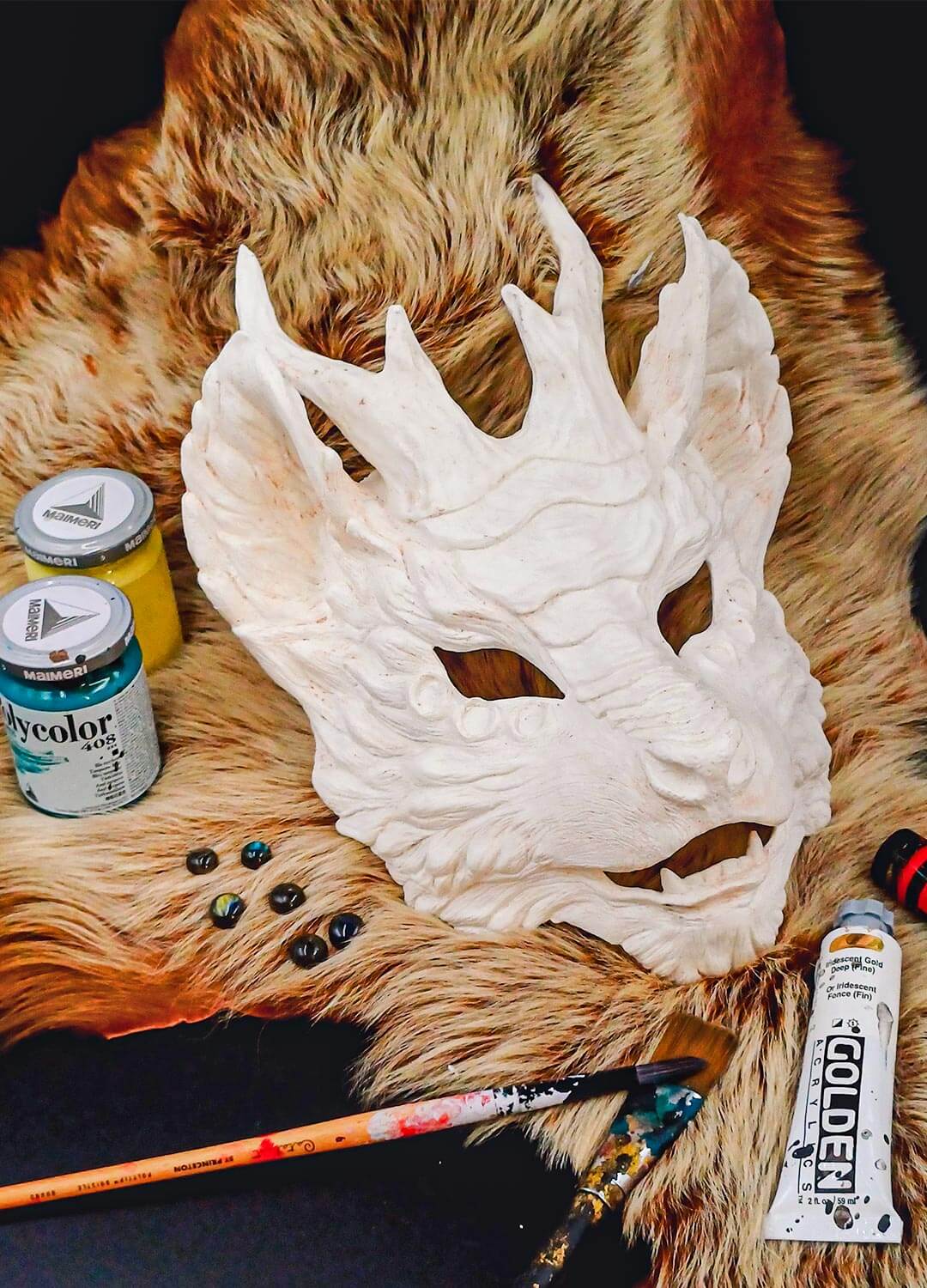 Blank Kirin Qili Resin Mask - Ready to Ship