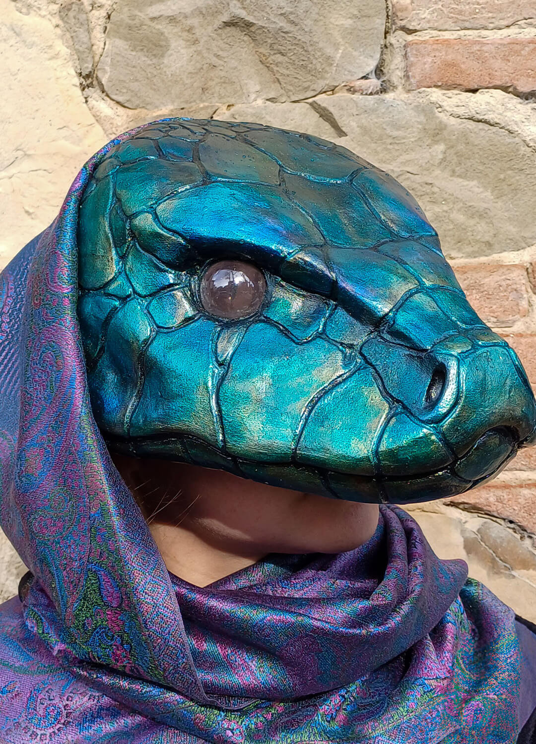 Rainbow Serpent Resin Mask