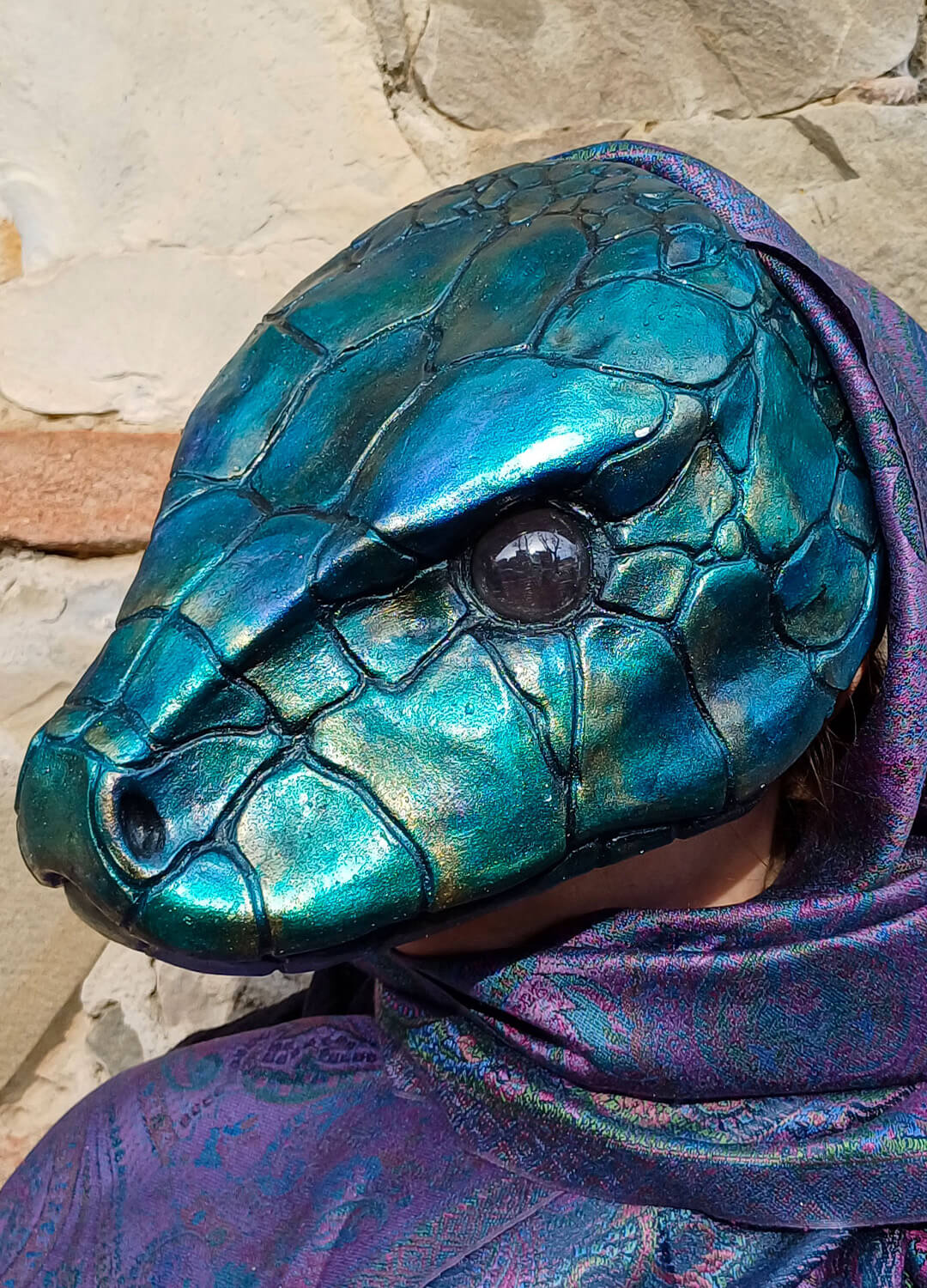 Rainbow Serpent Resin Mask