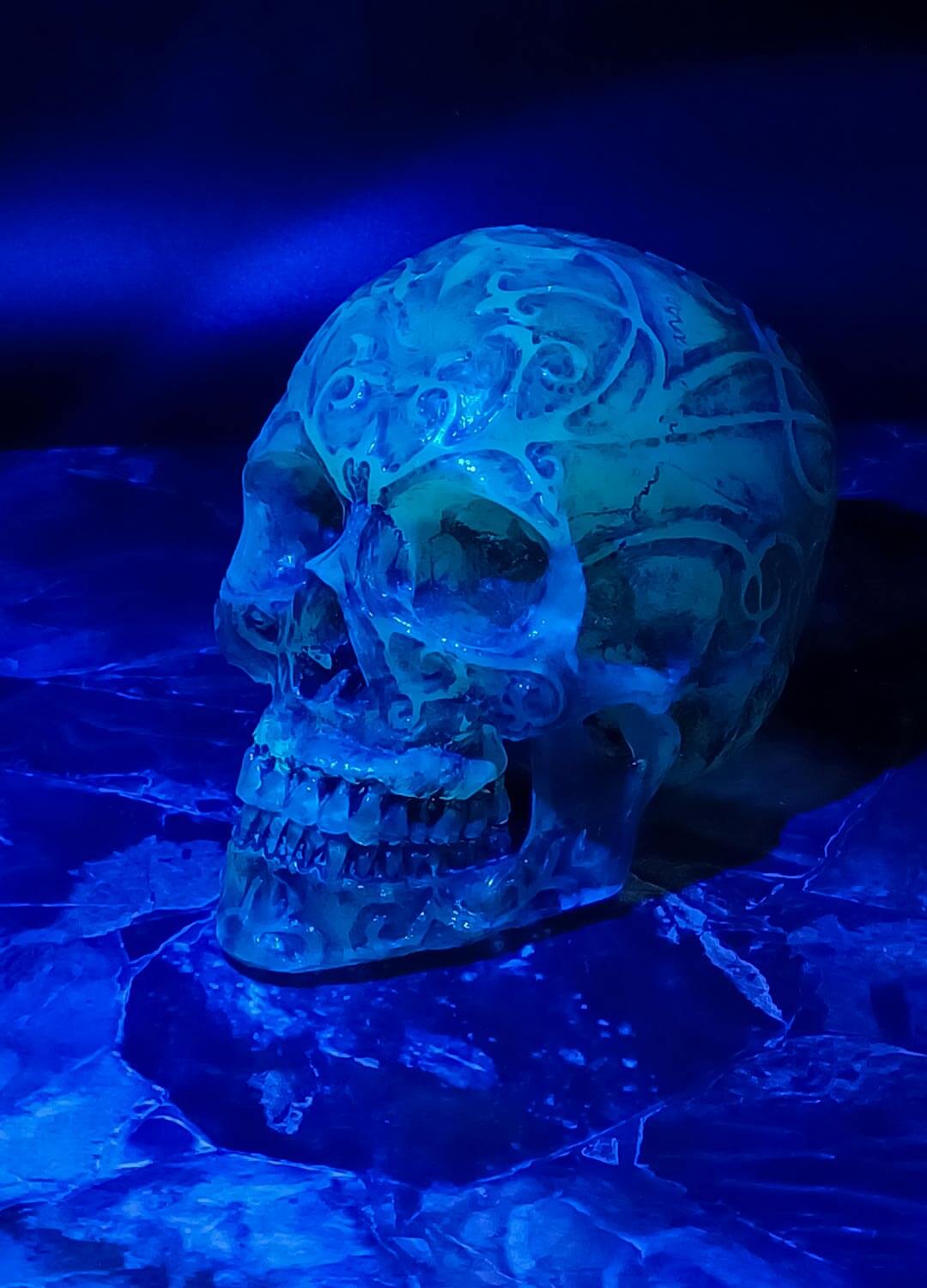 Gothic Glow-in-the-Dark Skull