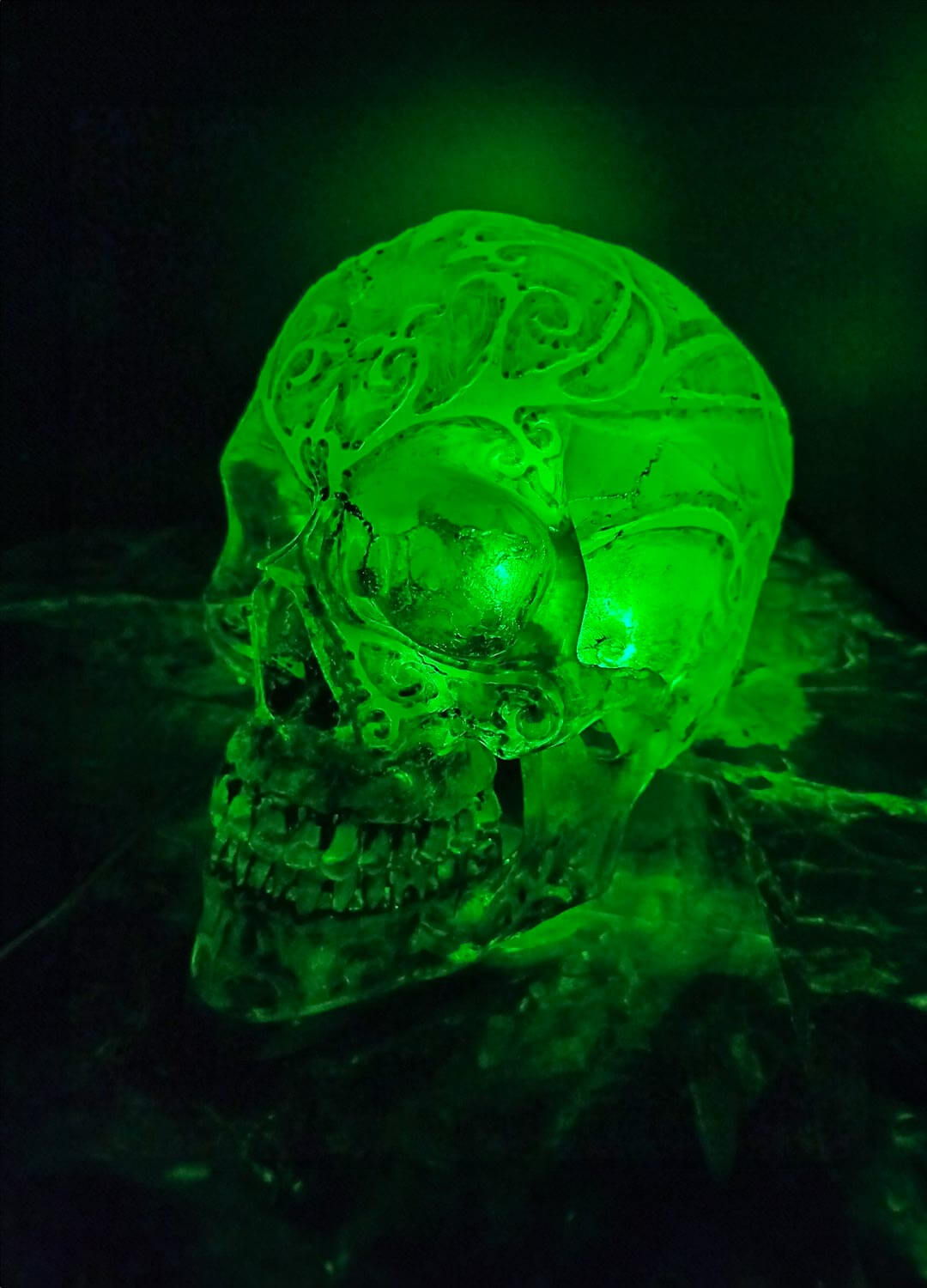 Gothic Glow-in-the-Dark Skull