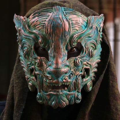 Oxidized copper Oni mask