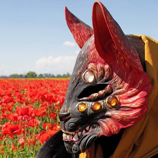 Red Kitsune Resin Mask