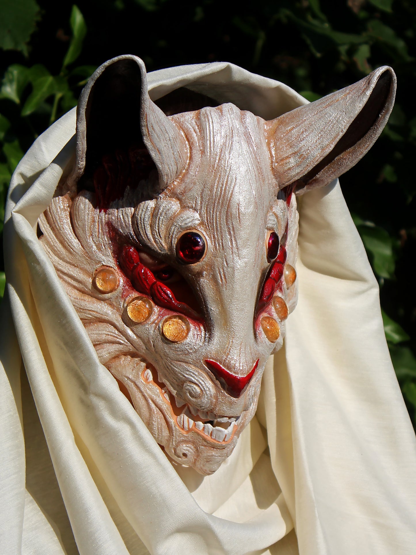 White Kitsune Resin Mask