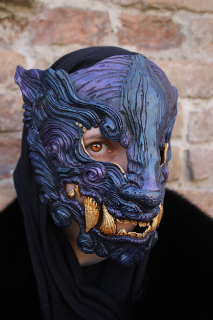 Gold fang Oni mask