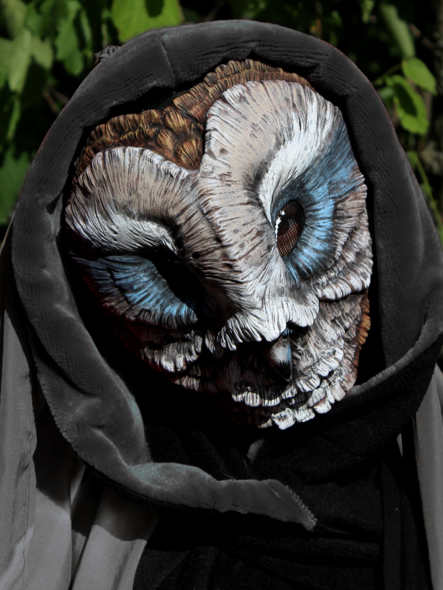 Grey Blue Barn Owl mask