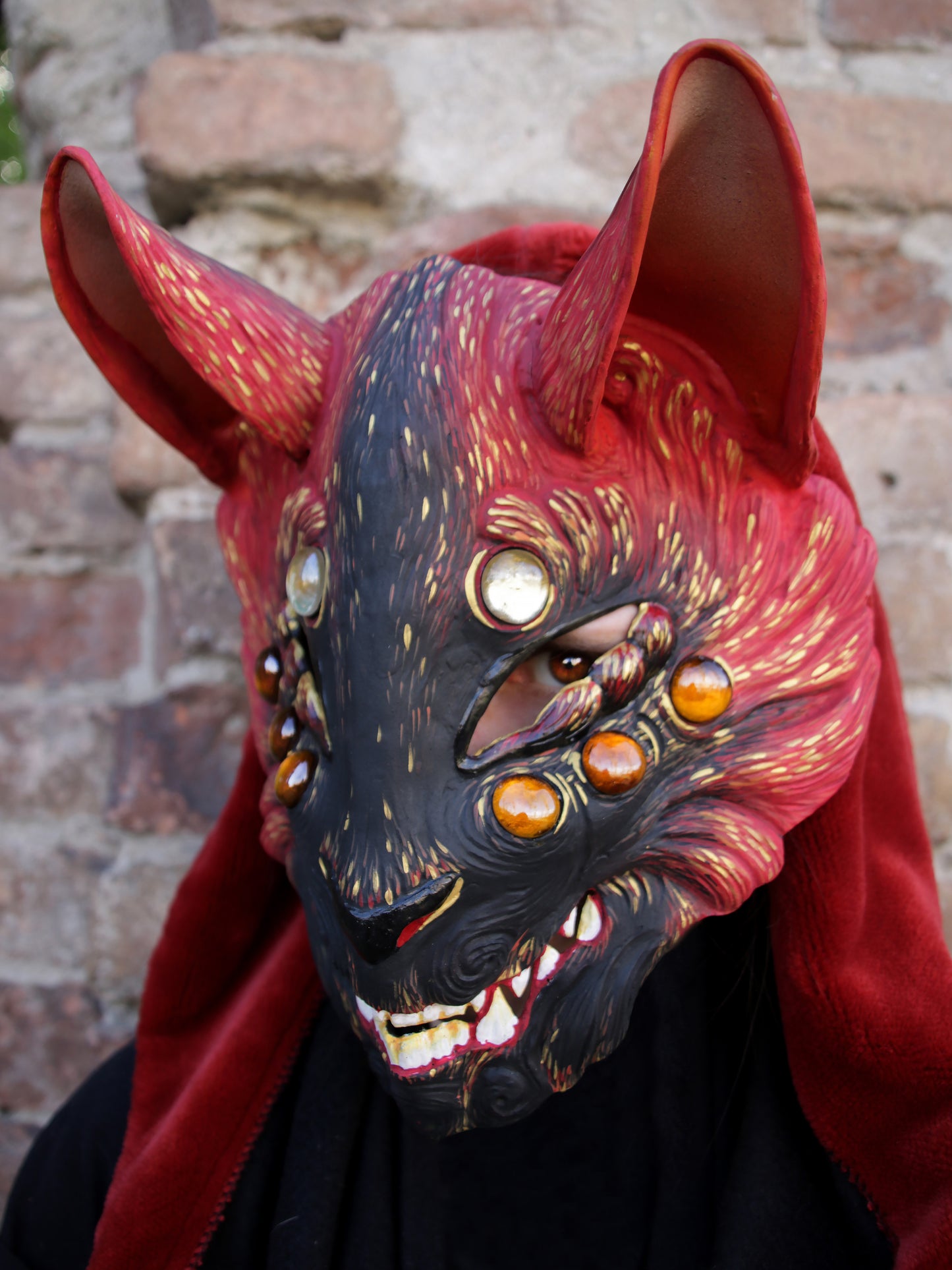 Red Kitsune Resin Mask