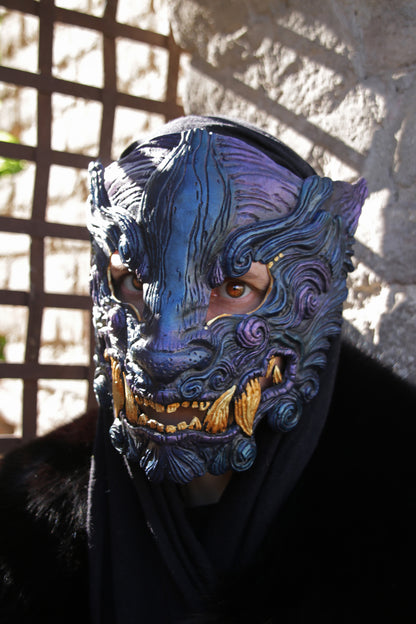 Gold fang Oni mask