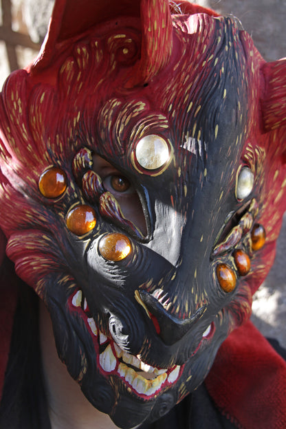 Red Kitsune Resin Mask