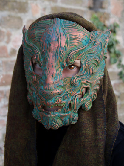 Oxidized copper Oni mask