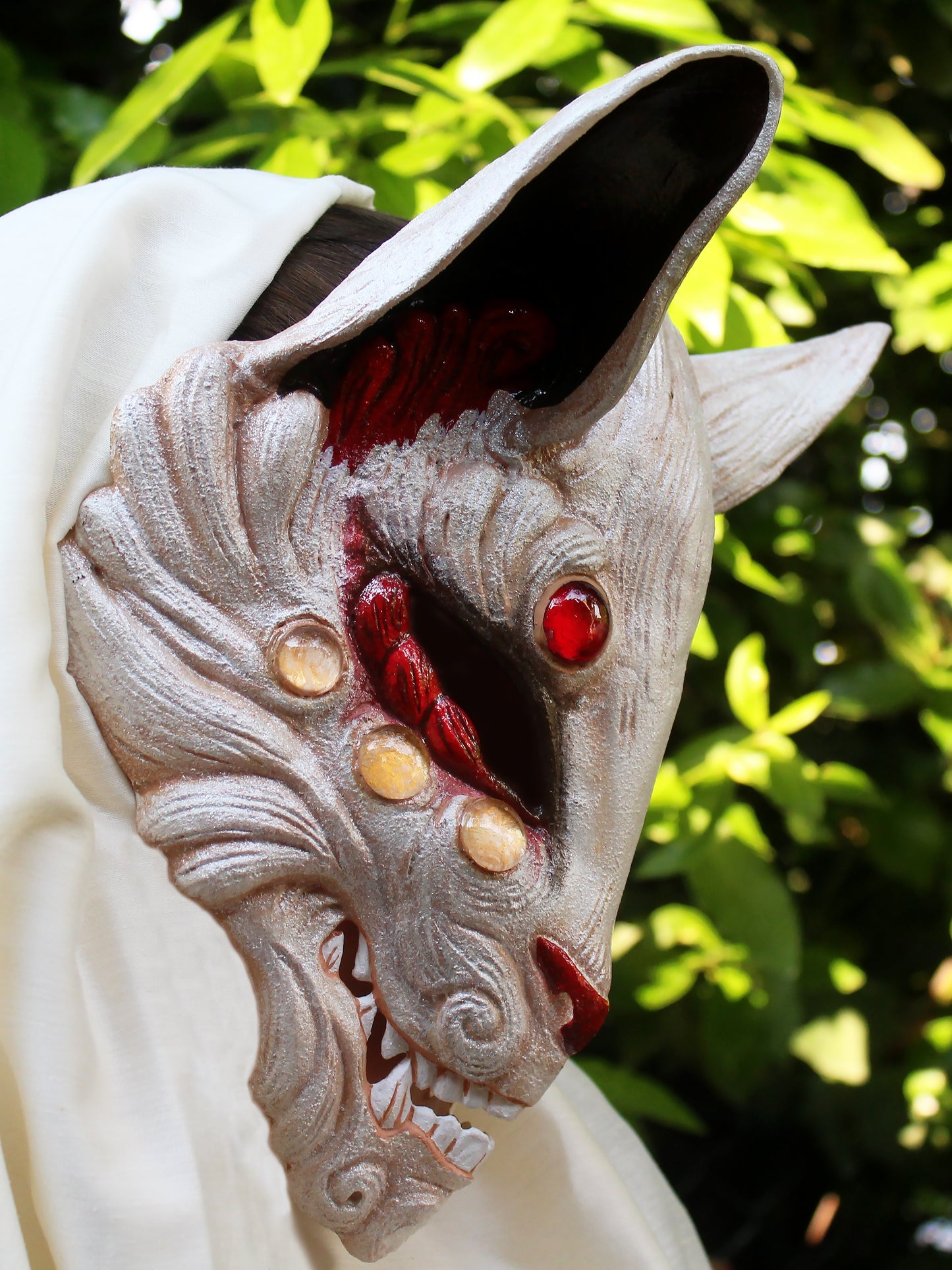 White Kitsune Resin Mask