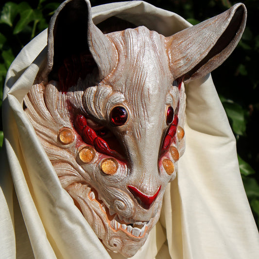 White Kitsune Resin Mask